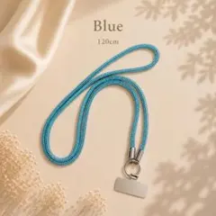 キラキラ スマホ ショルダーストラップ　ブルー　ストラップ　ネックストラップ
