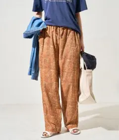 FREAK’S STORE インド ペイズリー イージーパンツM オレンジ