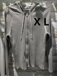GU グレー XL フルジップパーカー
