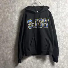 め*い様 チャンピオン SJSU カレッジロゴ パーカー 黒 M 切り文字　メン