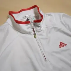 adidas CLIMLITE 長袖トレーニングウェアＭサイズホワイト/レッド