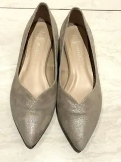 【未使用】REFLET ベージュ ポインテッドトゥパンプス 24.0cm