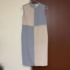 グレースコンチネンタル 配色ビジューワンピース