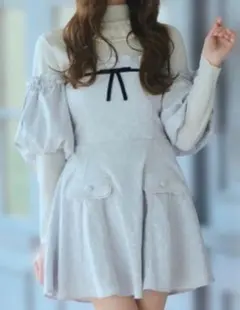 アンクルージュ　ジャガードオフショルワンピース