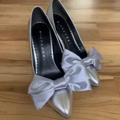 新品　MICOMARIEシルバー リボン付きハイヒール S