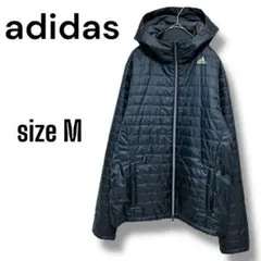 adidas アディダス ナイロンジャケット フード付き ブラック 黒 M