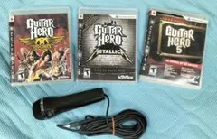 PS3用ソフト 海外版 Guitar Hero 3本セット + USBマイク