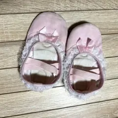 ピンク バレエシューズ リボン付き　18