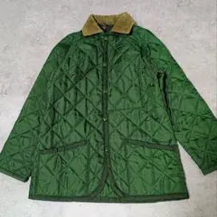 イギリス製 LAVENHAM キルティングジャケット コーデュロイ S グリーン