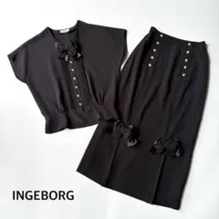 INGEBORG 黒　ネックレス付　チュニック　セットアップ　新品未使用 INGEBORG 黒 ネックレス付 チュニック セットアップ 新品未使用 - メルカリ
