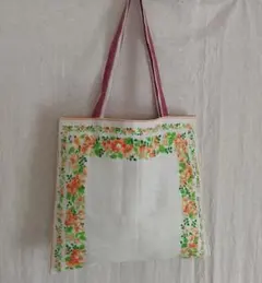 未使用 アイリッシュリネンのトートバッグ 麻100% ヴィンテージ 蚤の市