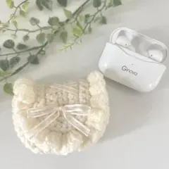 フリル付きミニマルチポーチ 小物入れ イヤホンケース ホワイト