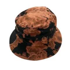 new hattan バケットハット L/XL タイダイ柄 黒　帽子　ブリーチ