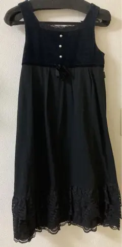 COMME CA ISM 黒 ノースリーブ ワンピース 130cm