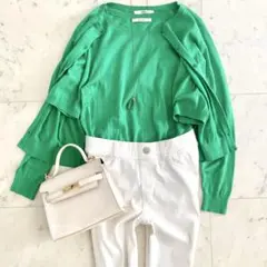 良品 アナイ ANAYI コットンシルク アンサンブル カーディガン×半袖ニット