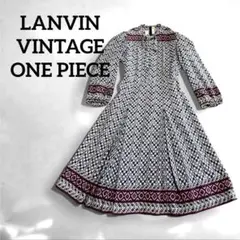 70s 80s☆LANVIN☆ランバン☆ヴィンテージワンピース☆希少☆リネン☆Sのサムネイル