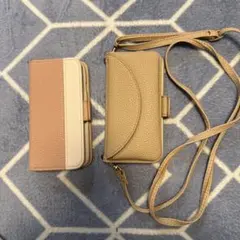 iPhoneSE手帳型スマホケース ピンクベージュ バラ売り可能