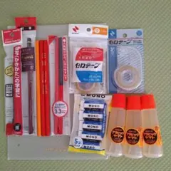 【文具セット】のり・消しゴム・赤青鉛筆ほか…