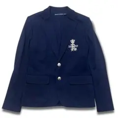 美品 ポロラルフローレン テーラードジャケット ワッペン 銀ボタン 紺ブレ