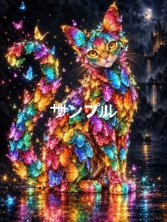 AI 猫 デジタルアート 写真 2枚セット