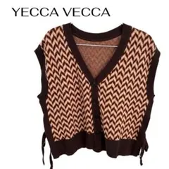 YECCA VECCA 2way幾何学柄ジャガードベスト 前後入替 サイドリボンのサムネイル