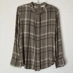 ALPHA CUBIC チェック柄長袖シャツ