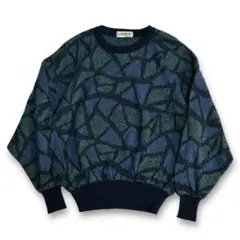 値下げ【Euro vintage】イタリア製 総柄 ビンテージニット ユーロ古着