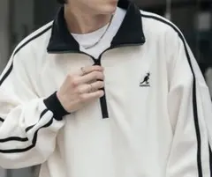 KANGOL/ハーフジップフリーストレーナー/オフホワイト