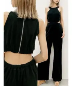GYDA バックZIPテレコロンパース サロペット ワンピース