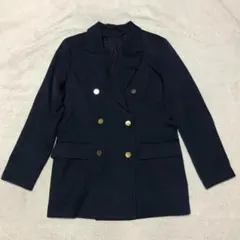 GU ダブルブレスト 金ボタン 紺ブレザー テーラードジャケット 6B 総裏地