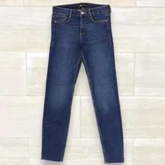 ZARA ザラ スキニー デニムパンツ 4 M 濃紺 カットオフ 美脚シルエット