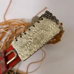 011909 アンティーク　 花嫁かんざし　銀　平打ち　鶴　懐中　はこせこ