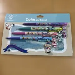 《新品未開封》ダッフィー&フレンズ ボールペン 4本 ディズニー 35周年のサムネイル