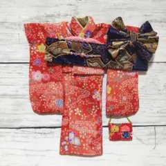リカちゃん 着物 紅 アウトフィットセット 美品 ブライス 髪飾り 草履