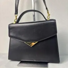 美品✨JUNKO KOSHINO レザー 2WAY ハンドバッグ 黒 ゴールド