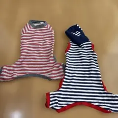 フード付きストライプ　ダックスフンド用犬服のサムネイル