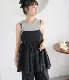 【新品】フリークスストア　インド ラメドット刺繍 バックオープンキャミソールのサムネイル