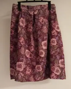 Couture brooch／花柄スカート 膝丈