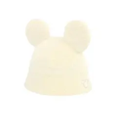 Disney ディズニー ミッキーマウス 耳付き ホワイトニット帽 バケ