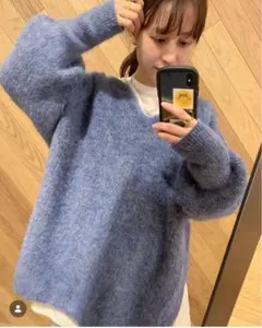 カスタネ　kastane メランジVニット　ブルー