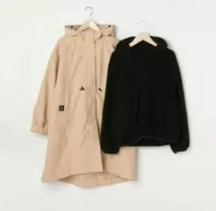 美品◆LOVETOXIC ボアライナー付きロングブルゾン ベージュ