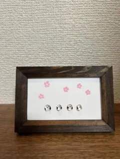 【ハンドメイド】シーグラスアート　シマエナガ　お花見