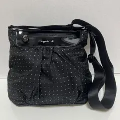 アニエスベー　ショルダーバック　ドット　エナメル