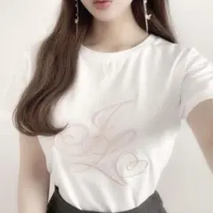 GRL 刺繍ロゴTシャツ 白 トップス