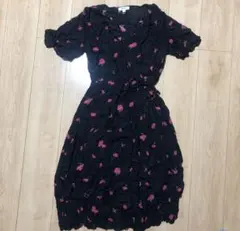 ニコアンド　半袖花柄　カシュクールロングワンピース　Mサイズ