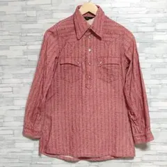 Miss Lee RIDERS シャツ　赤　総柄　金属ボタン　ドット 春 秋のサムネイル