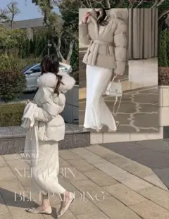 フェイクファーフードショート中綿ジャンパー・p603671