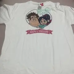 ディズニー ラルフ ヴァネロペ Tシャツ ホワイト タグ付き　Lサイズ