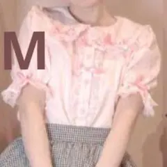 Majoretty まゆろん　リボンフリル　ブラウス　ピンク　M