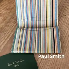 Paul Smith 名刺入れ ブラック/ストライプ レディース